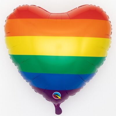herz folienballon regenbogen matt 43cm dekoration ballonwerk