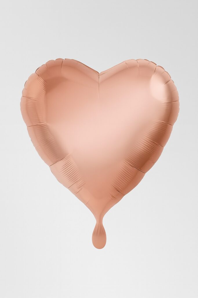 herz folienballon rosa glaenzend 43cm dekoration ballonwerk