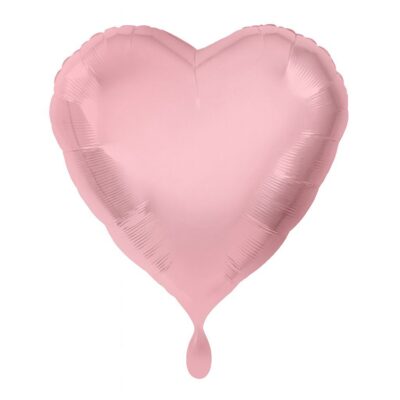 herz folienballon rosa matt 43cm dekoration ballonwerk