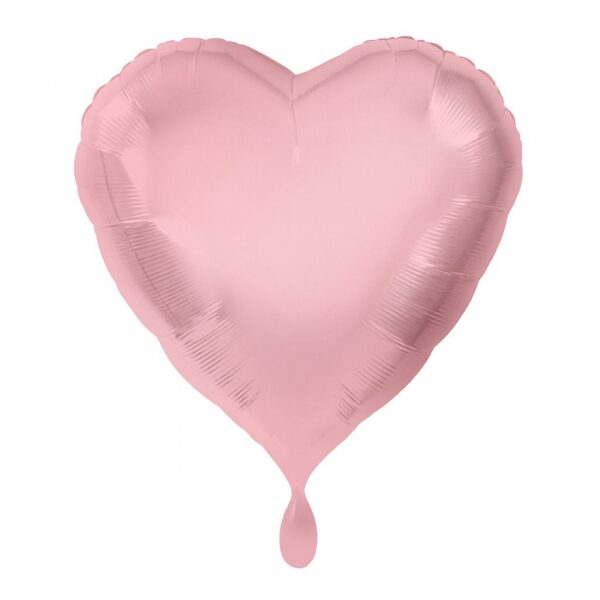 herz folienballon rosa matt 43cm dekoration ballonwerk