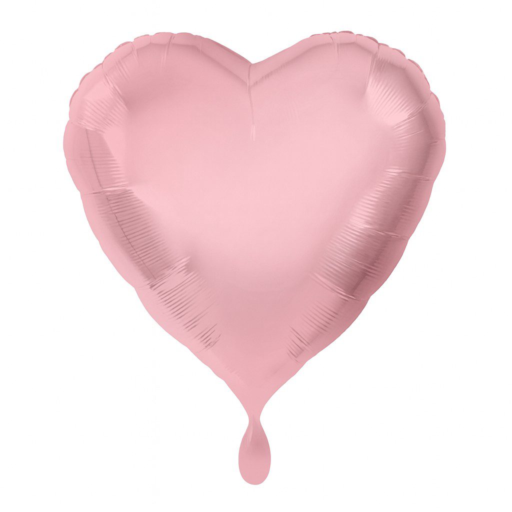 herz folienballon rosa matt 43cm dekoration ballonwerk