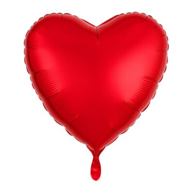 herz folienballon rot glaenzend 43cm dekoration ballonwerk