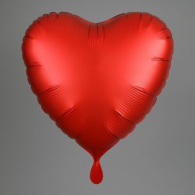 herz folienballon rot matt 43cm dekoration ballonwerk