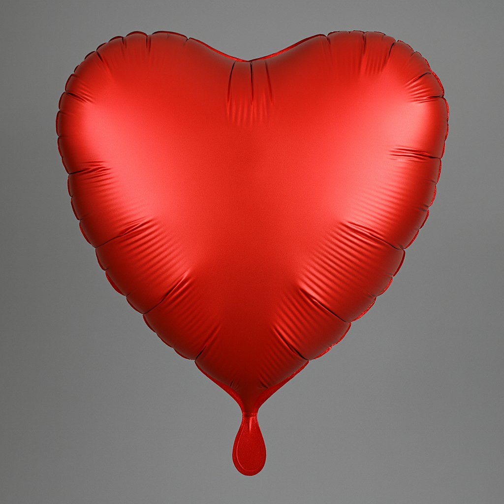 herz folienballon rot matt 43cm dekoration ballonwerk