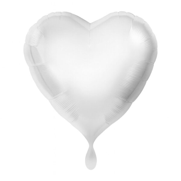 herz folienballon silber glaenzend 43cm dekoration ballonwerk