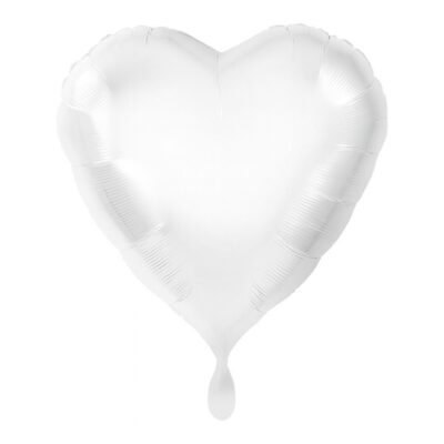 herz folienballon weiss glaenzend 43cm dekoration ballonwerk