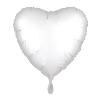 herz folienballon weiss matt 43cm dekoration ballonwerk