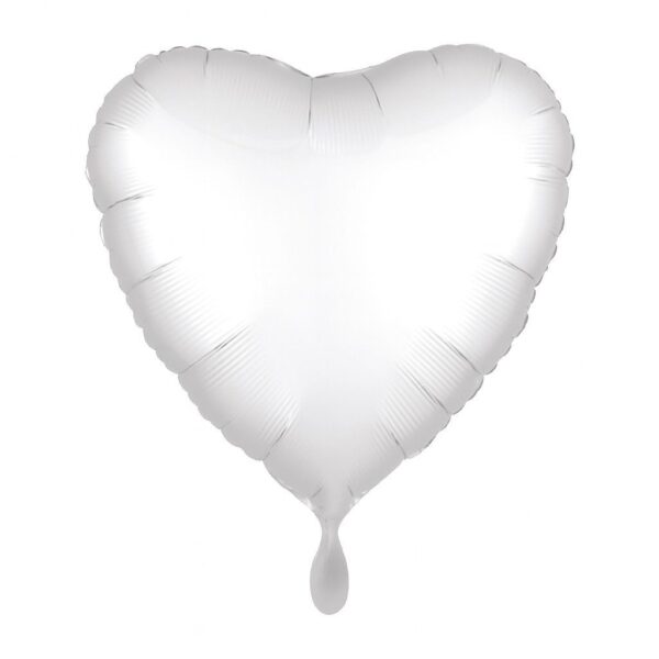 herz folienballon weiss matt 43cm dekoration ballonwerk