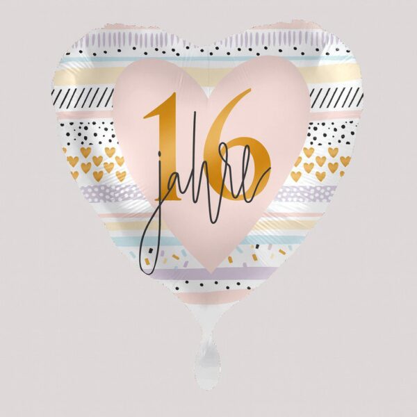 herzballon 16 jahre 43cm ballonwerk