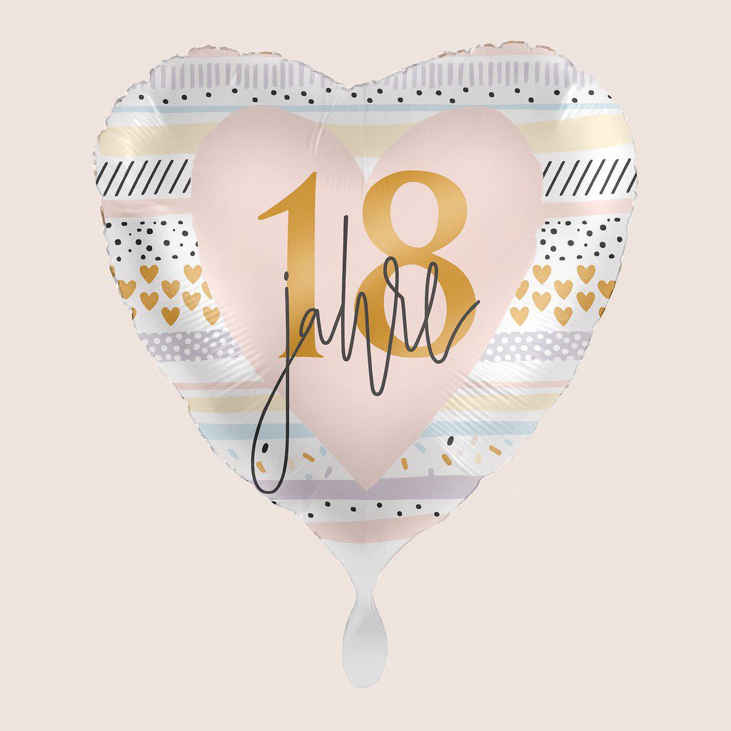 herzballon 18 jahre 43cm ballonwerk