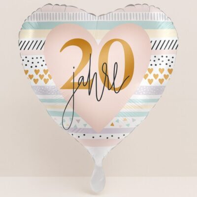 herzballon 20 jahre 43cm ballonwerk