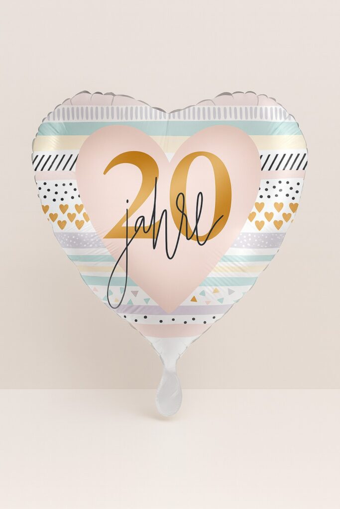 herzballon 20 jahre 43cm ballonwerk