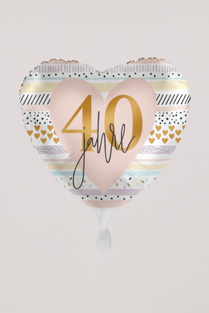 herzballon 40 jahre 43cm ballonwerk