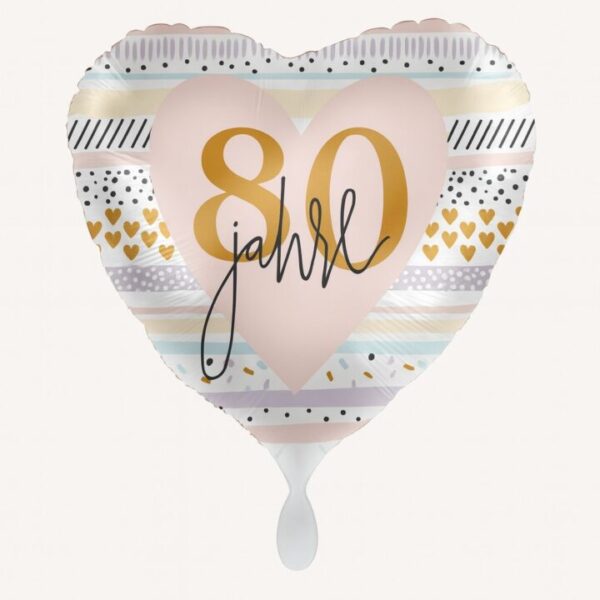 herzballon 80 jahre 43cm ballonwerk