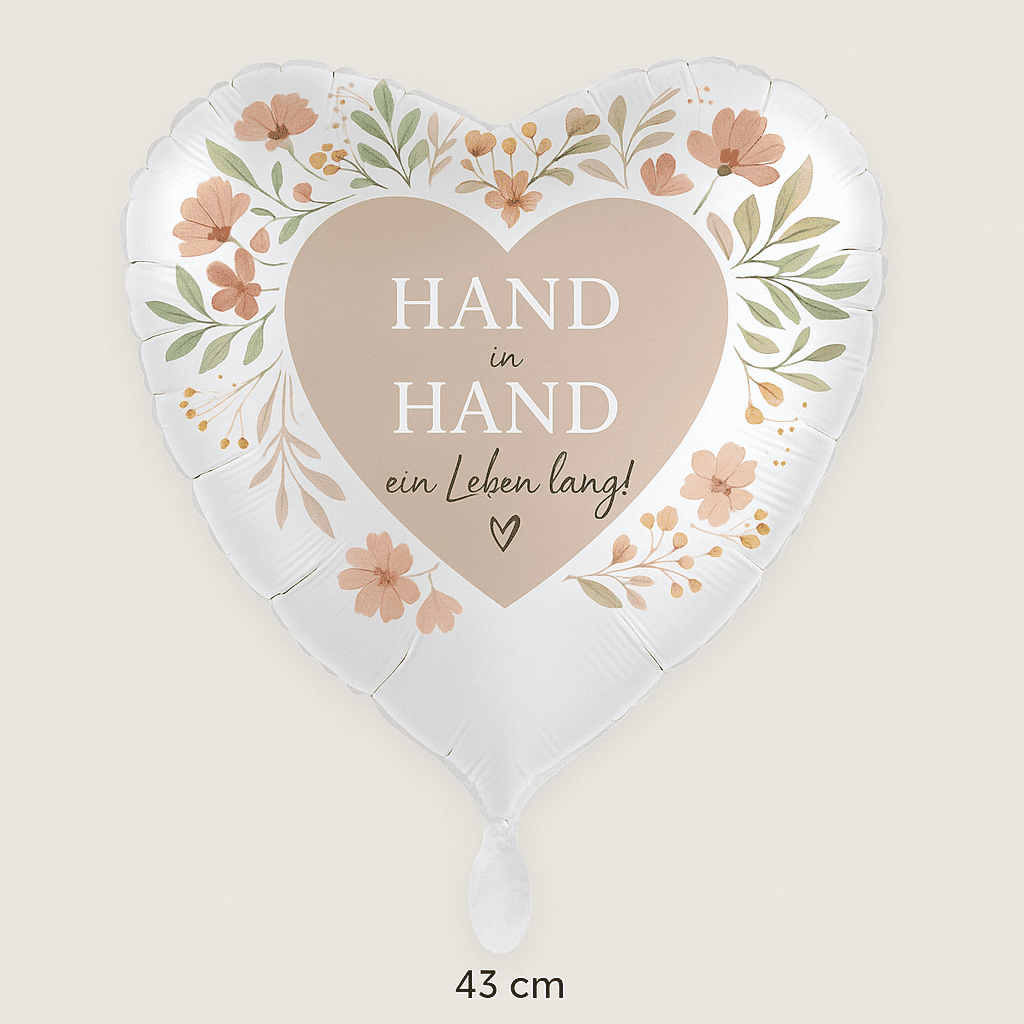 herzballon hand in hand ein leben lang 43cm hochzeitsdeko ballonwerk herzballon hand in hand ein leben lang 43cm hochzeitsdeko ballonwerk