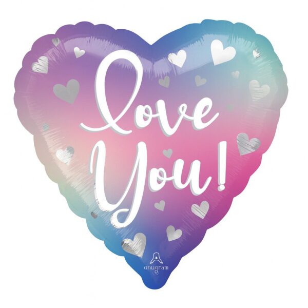 herzballon love you 43cm partydeko