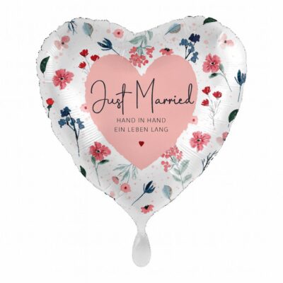 just married hand in hand ein leben lang ballon 43cm hochzeit ballonwerk