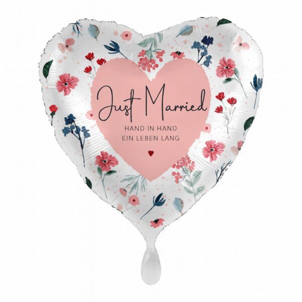 just married hand in hand ein leben lang ballon 43cm hochzeit ballonwerk