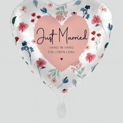 just married hand in hand ein leben lang tischdekoration 71cm hochzeitsdeko ballonwerk