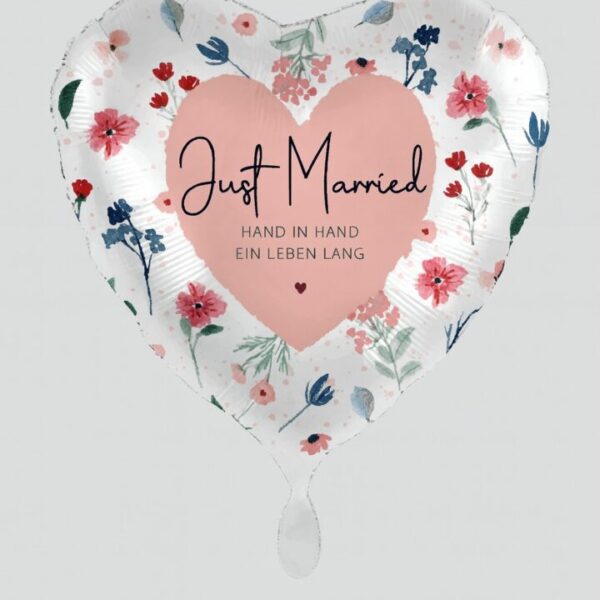 just married hand in hand ein leben lang tischdekoration 71cm hochzeitsdeko ballonwerk