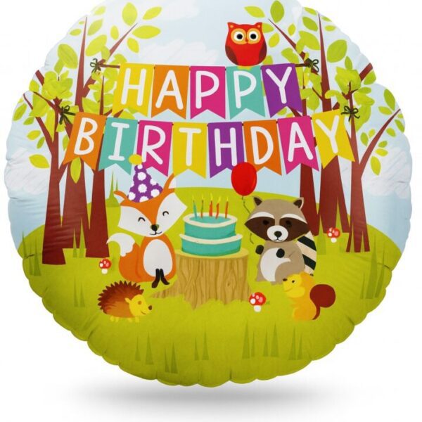kleine waldbewohner happy birthday ballon 46cm deko highlight ballonwerk
