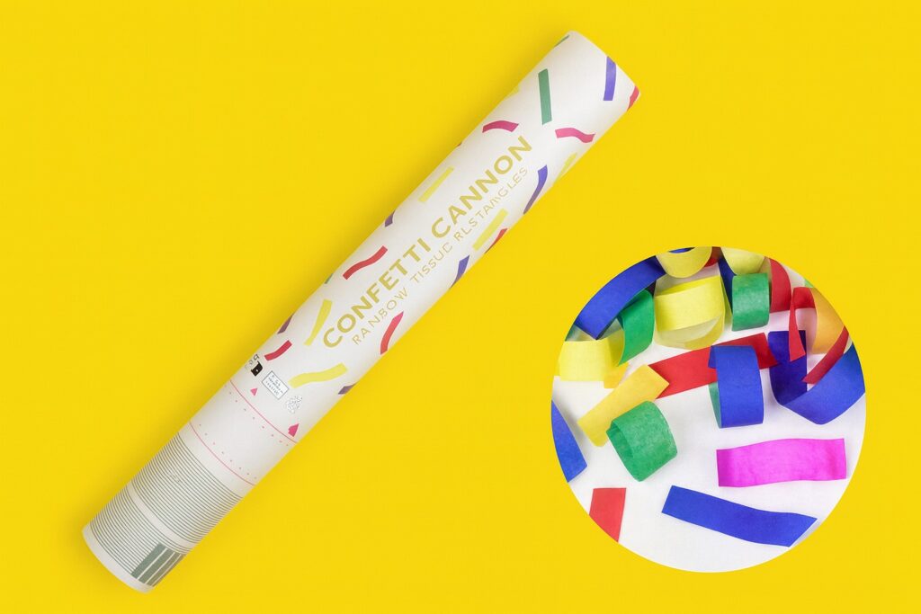 konfetti kanone 40cm bunt partyartikel geburtstagsdeko ballonwerk