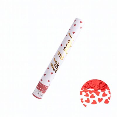 konfetti kanone rote rosenblaetter 40cm partydeko ballonwerk