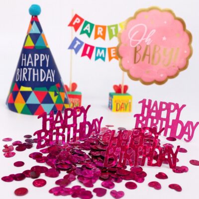 konfetti pink happy birthday 15g partydeko ballonwerk