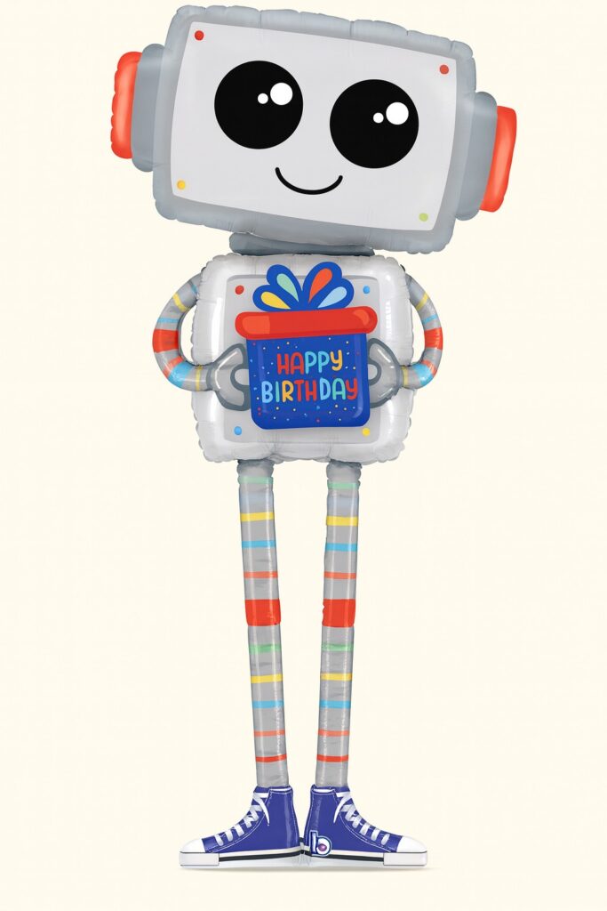 lieferroboter happy birthday 157cm ballon partydeko ballonwerk