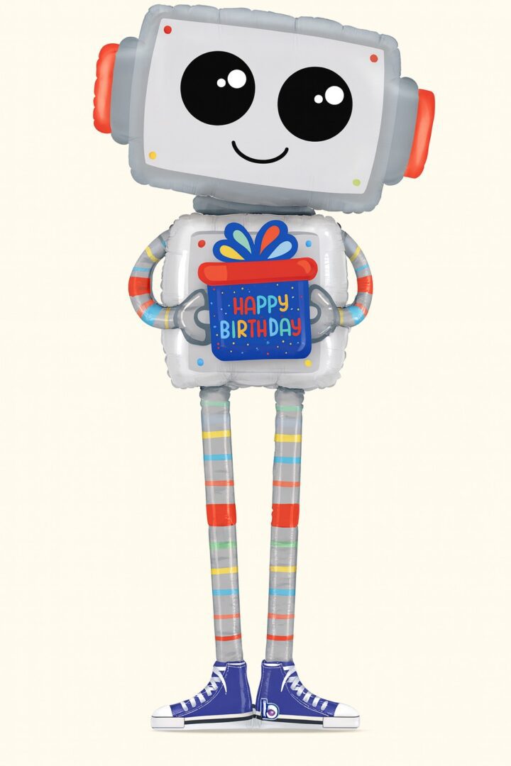 lieferroboter happy birthday 157cm ballon partydeko ballonwerk lieferroboter happy birthday 157cm ballon partydeko ballonwerk