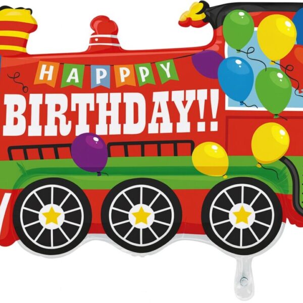 lokomotive happy birthday 84cm ballon partydeko ballonwerk