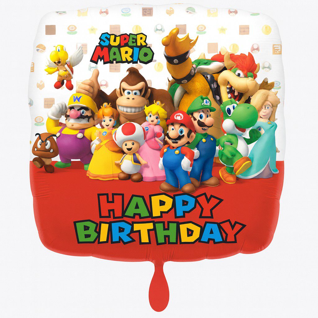 mario bros happy birthday 43cm ballon partydeko ballonwerk mario bros happy birthday 43cm ballon partydeko ballonwerk