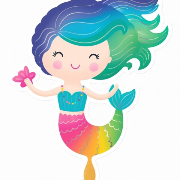 meerjungfrau bunt 76cm ballon partydeko ballonwerk