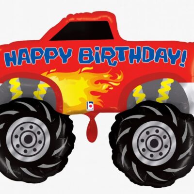 monster truck happy birthday partydekoration 86cm ballonwerk