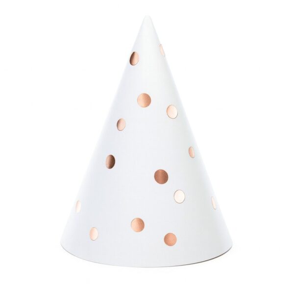 partyhuetchen weiss rosegold 6er set partydeko ballonwerk