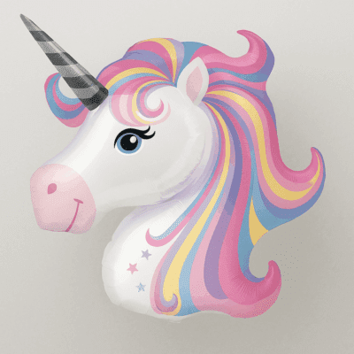 pastell einhorn mit offenen augen 76cm folienballon ballonwerk