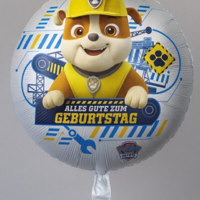 paw patrol rubble 43cm ballon geburtstag ballonwerk