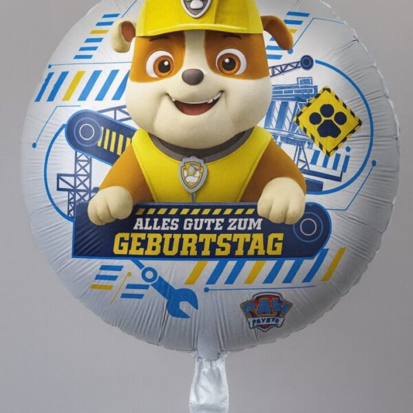 paw patrol rubble 43cm ballon geburtstag ballonwerk
