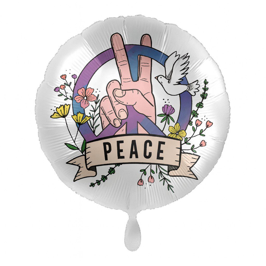 peace zeichen friedenstaube 43cm ballon deko ballonwerk
