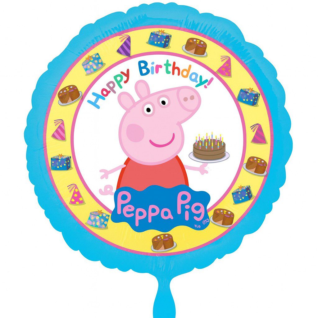 peppa pig happy birthday ballon 43cm kinderpartydeko geburtstag highlight