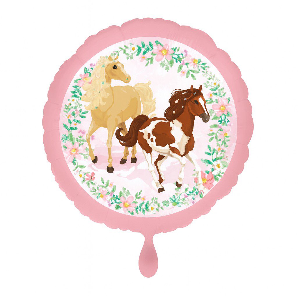 pferde mit blumen 43cm ballon geburtstagsdeko ballonwerk