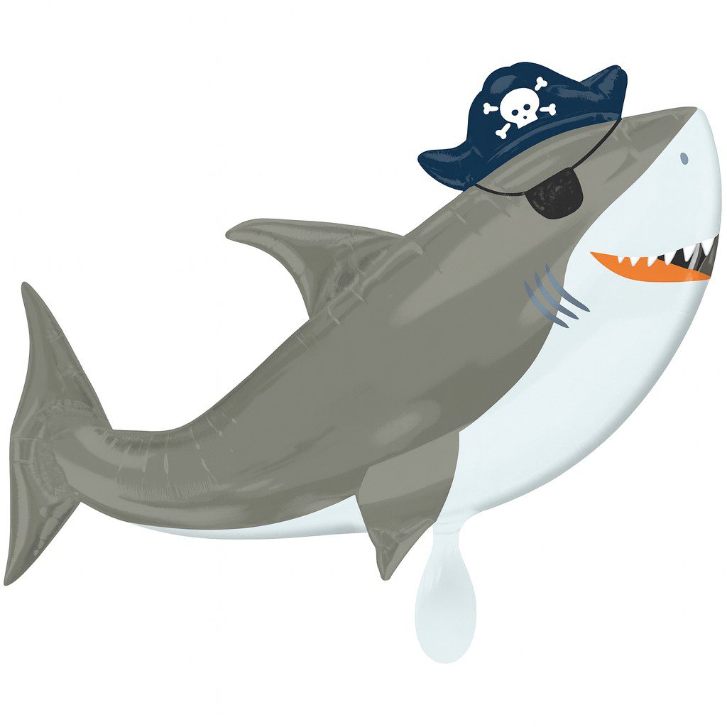 piratenhai 104cm ballon geburtstagsdeko ballonwerk