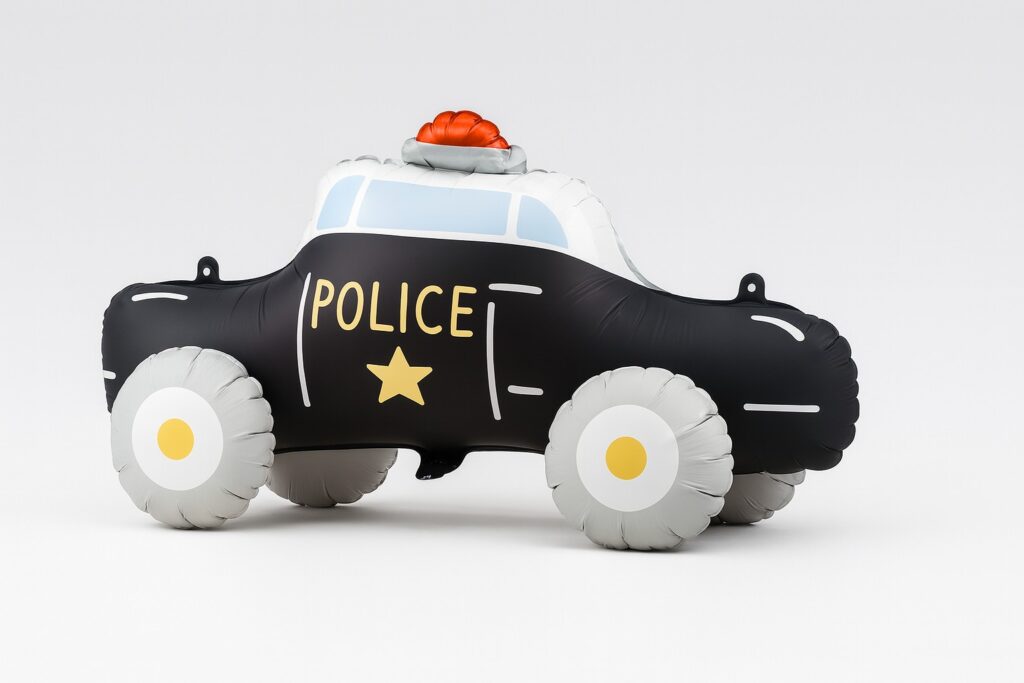 polizeiauto ballon 49x76 5cm partydeko ballonwerk