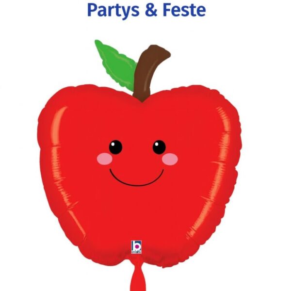 roter apfel folienballon 51cm partydeko ballonwerk