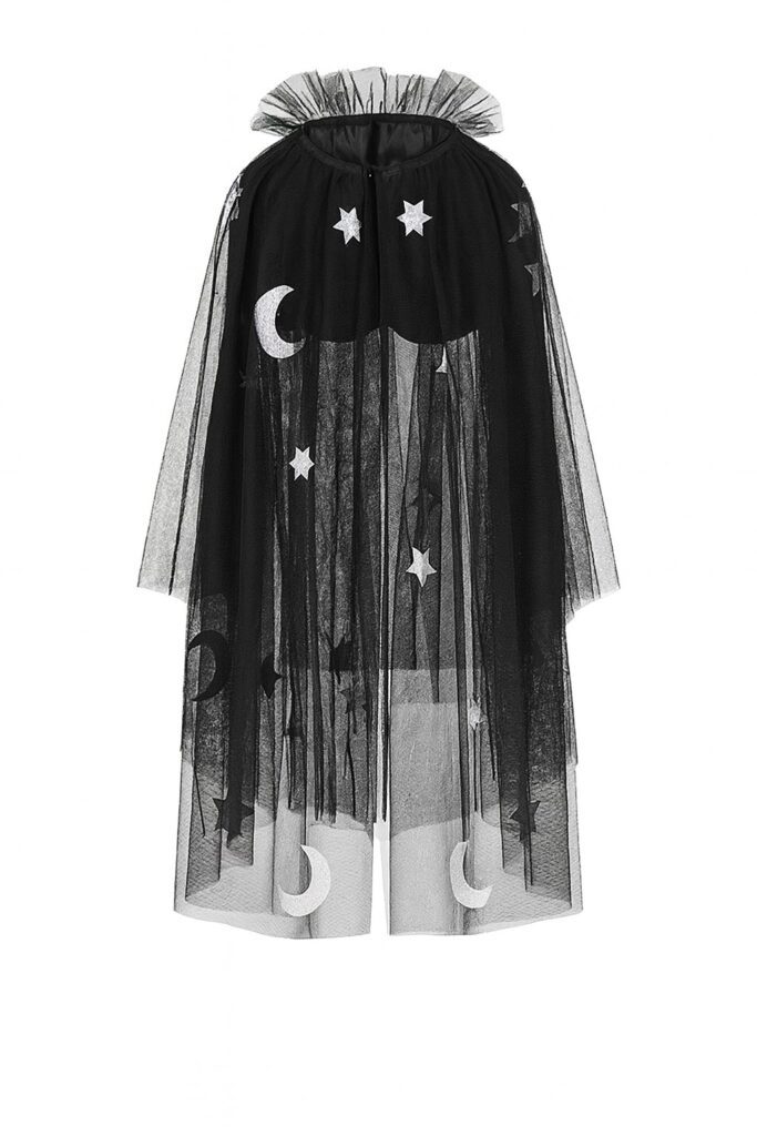 schwarzer umhang kinder silberne details 3 7 jahre ballonwerk