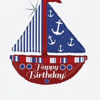 segelboot happy birthday ballon 74cm deko ballonwerk