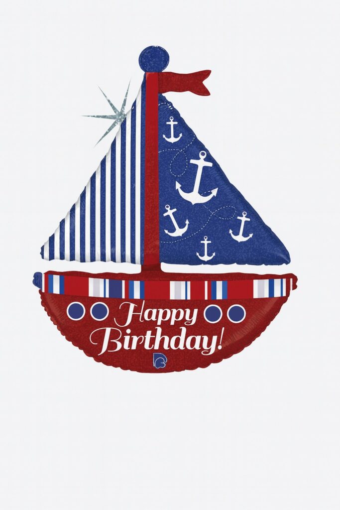 segelboot happy birthday ballon 74cm deko ballonwerk