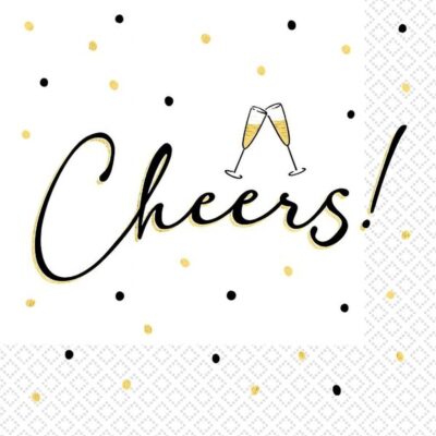 servietten cheers weiss 33x33cm 20 stueck partydeko ballonwerk