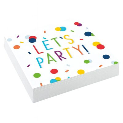 servietten lets party bunt 25x25cm 20 stueck partydeko ballonwerk