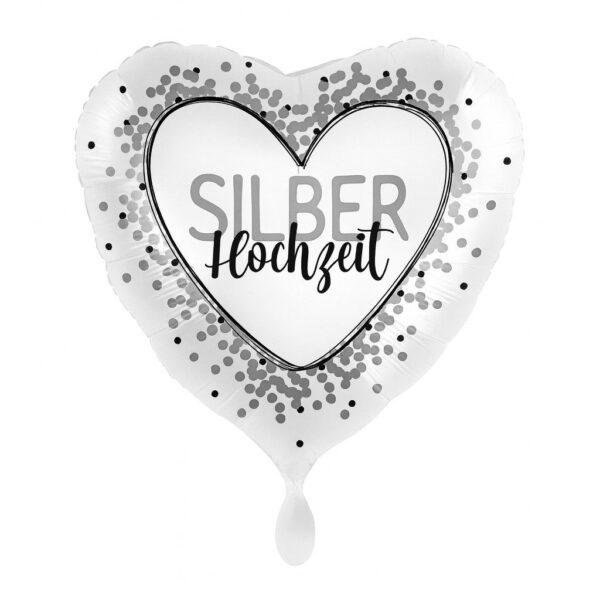 silber hochzeit ballon 43cm elegante jubilaeumsdeko festliches highlight